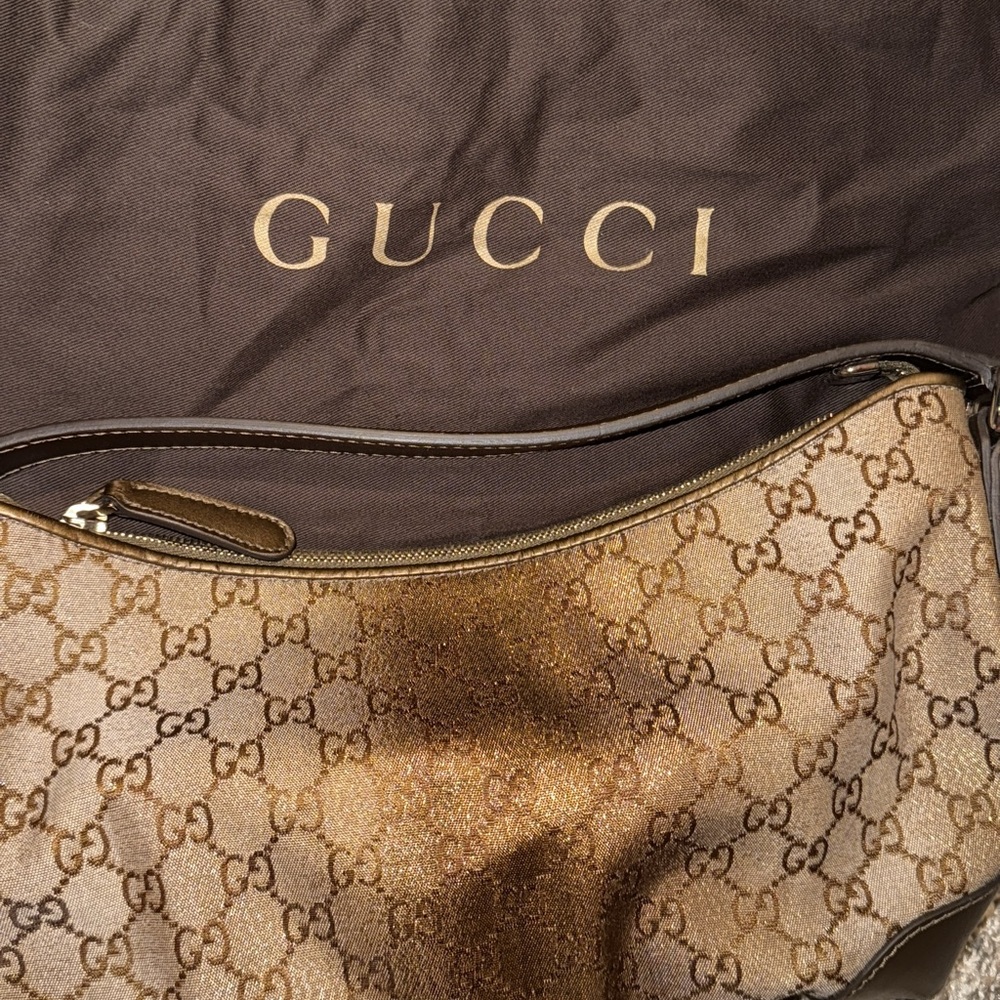 Gucci Brown Shoulder Bag with Iconic Monogram